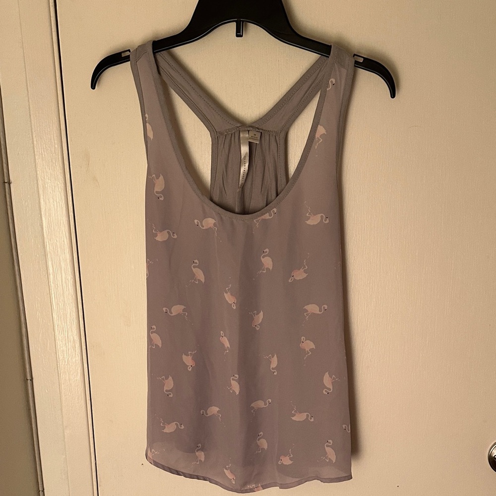 LC Lauren Conrad Light Gray Flamingo Camisole